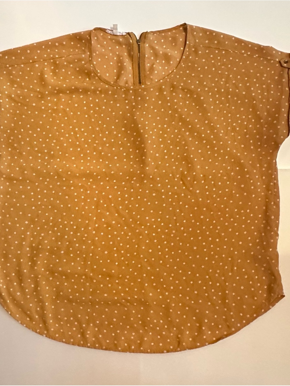 Women’s Mustard Polka Dot Short Sleeve Blouse
